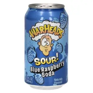 Warheads - Sour Blue Raspberry Soda - 12oz Can