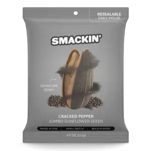 Smackin - Cracked Pepper - Giant Sunflower Seeds 4oz