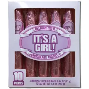 It's A Girl - 10 Belgian Milk Chocolate Cigars
